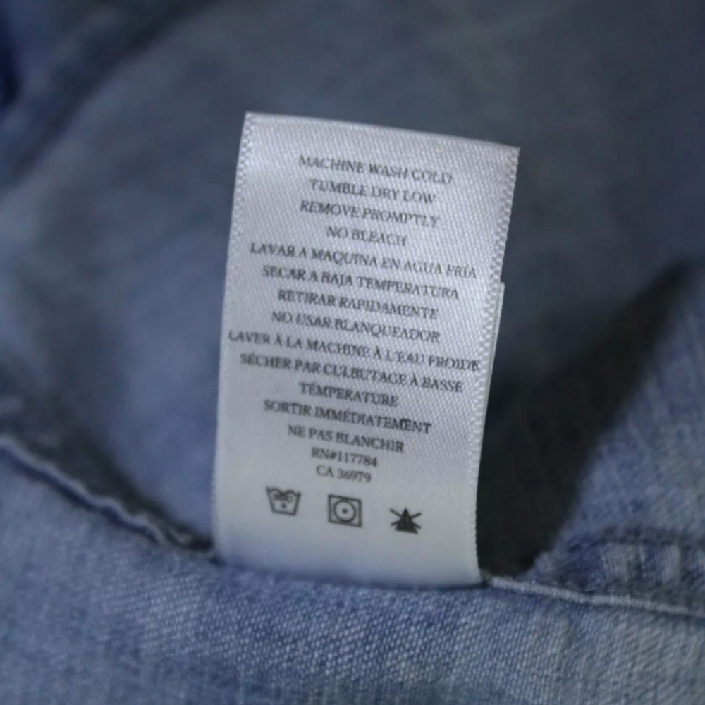 Rails Chambray Button Front Tie Ls Xs Embroidered - image 5